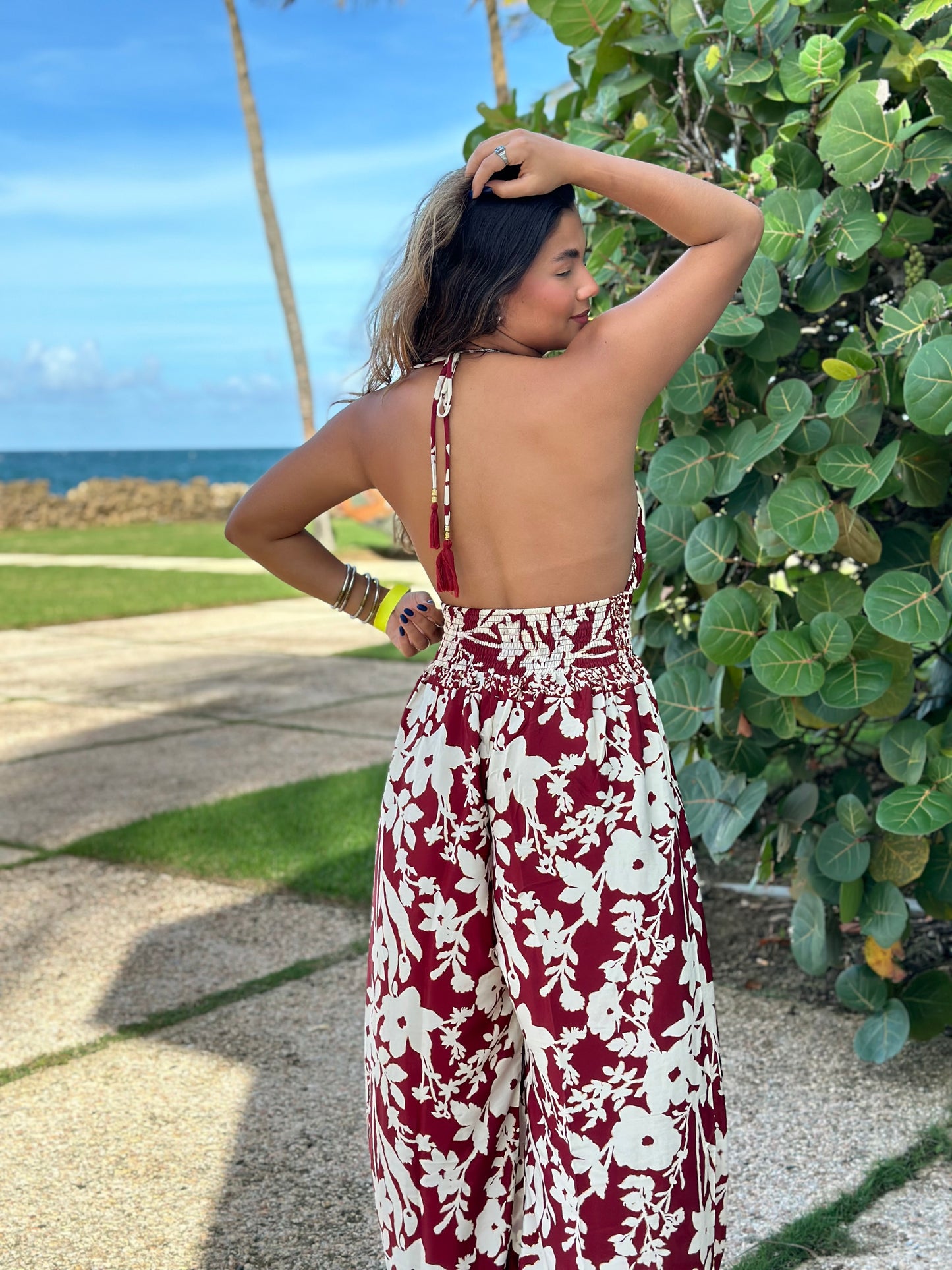 Island Bloom Halter Jumpsuit