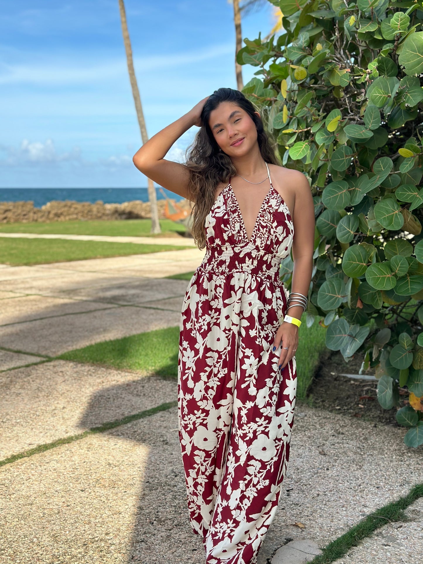 Island Bloom Halter Jumpsuit